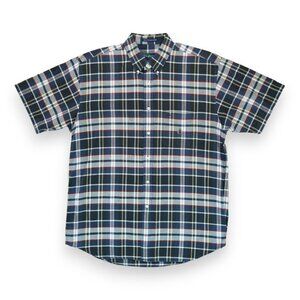 Siegfried Men's Plaid‎ Short Sleeve Button Down Multicolor Shirt Size Large